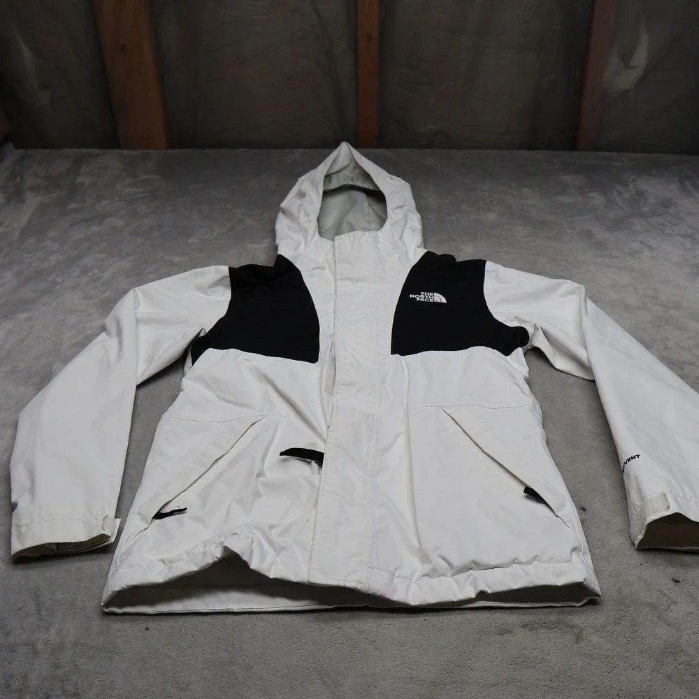 North Face Jacket Girls Medium 10/12‎ White Mt. View Triclimate Waterproof Light